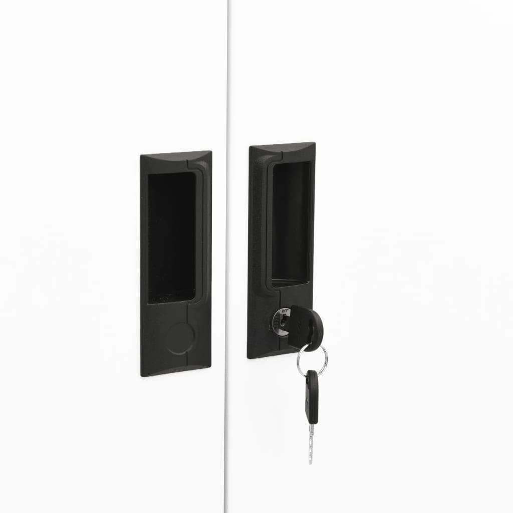 Office Cabinet White 35.4"x15.7"x70.9" Steel at Set Shop and Smile