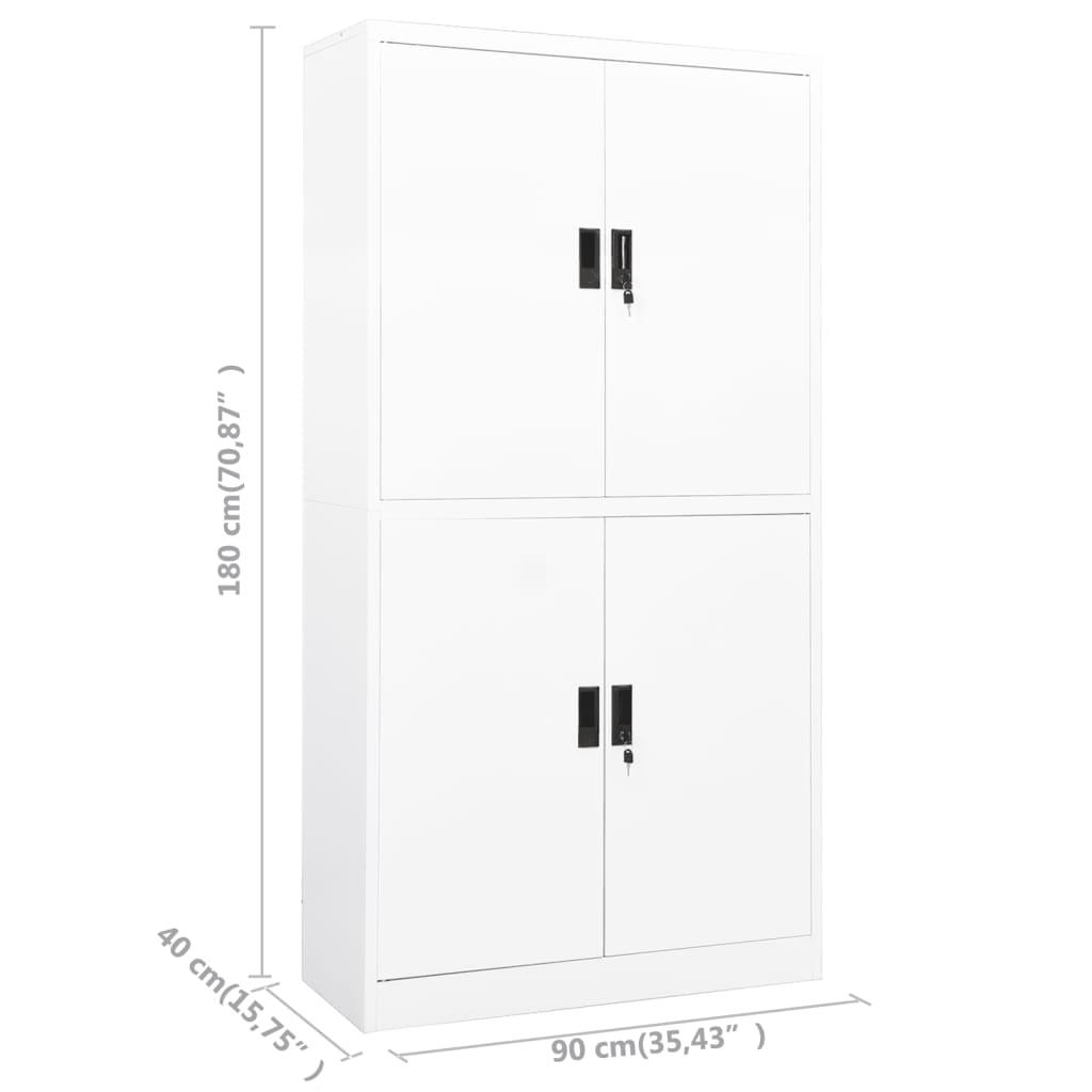 Office Cabinet White 35.4"x15.7"x70.9" Steel at Set Shop and Smile