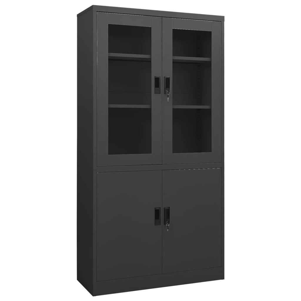 Office Cabinet Anthracite 35.4"x15.7"x70.9" Steel at Set Shop and Smile