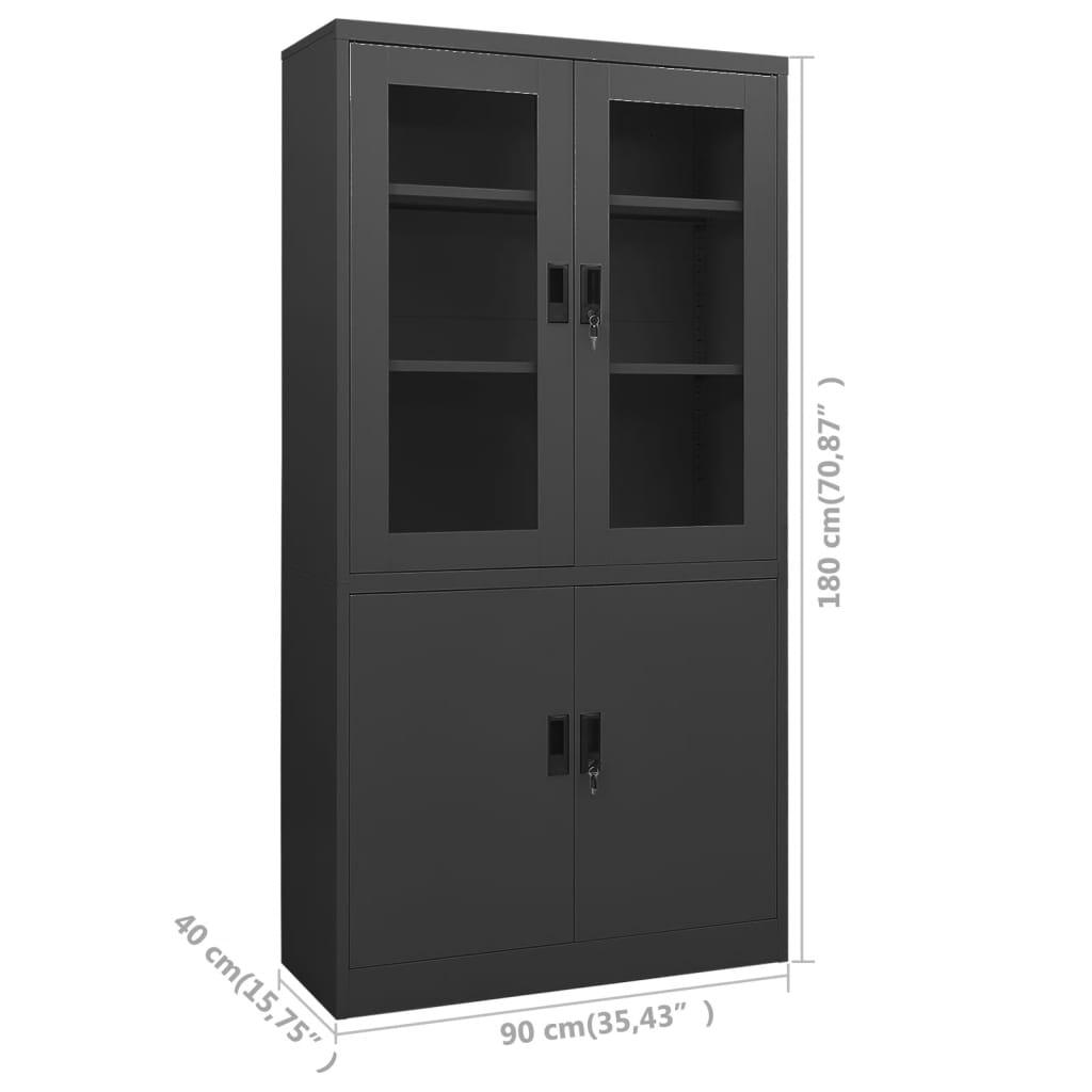 Office Cabinet Anthracite 35.4"x15.7"x70.9" Steel at Set Shop and Smile