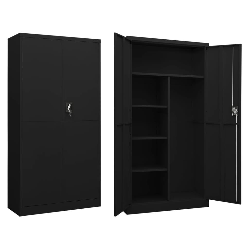 Locker Cabinet Black 35.4"x15.7"x70.9" Steel at Set Shop and Smile