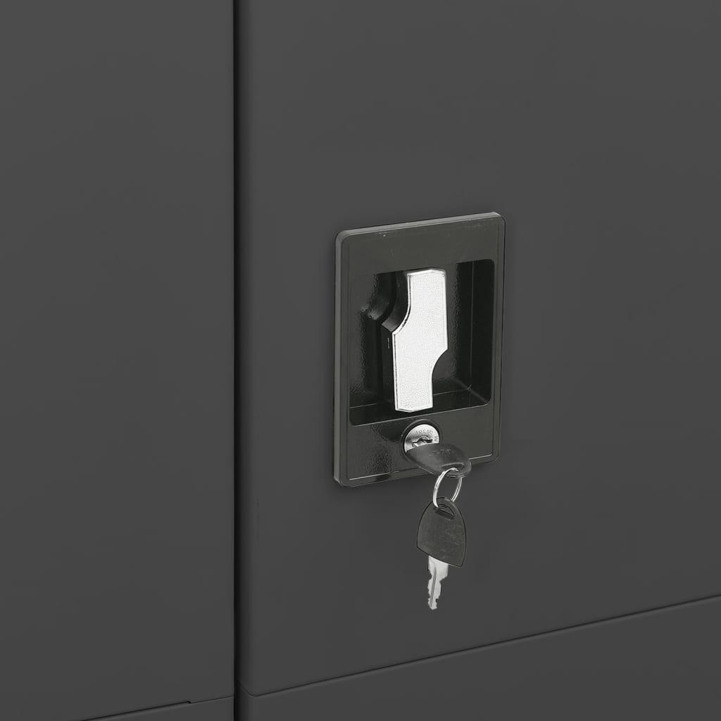 Locker Cabinet Anthracite 35.4"x15.7"x70.9" Steel at Set Shop and Smile