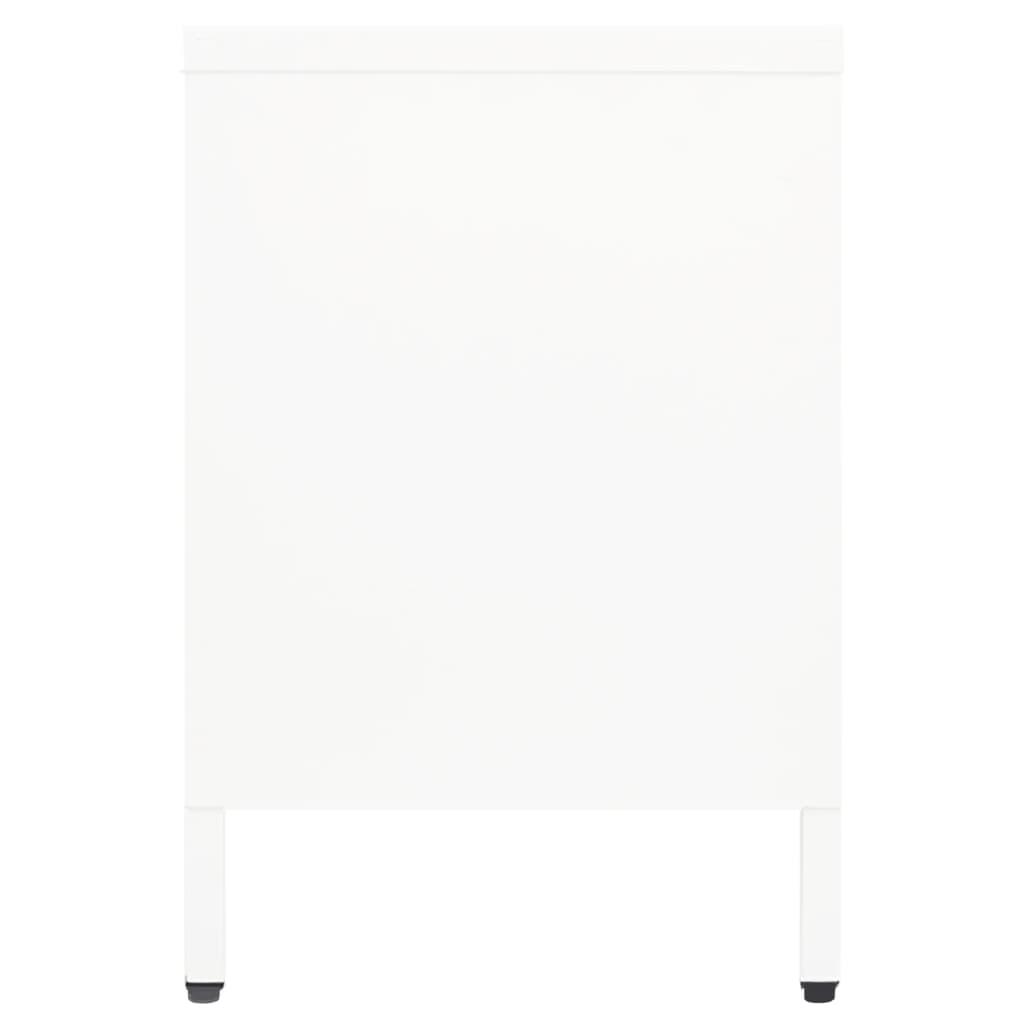 TV Cabinet White 41.3"x13.8"x20.5" Steel and Glass at Set Shop and Smile