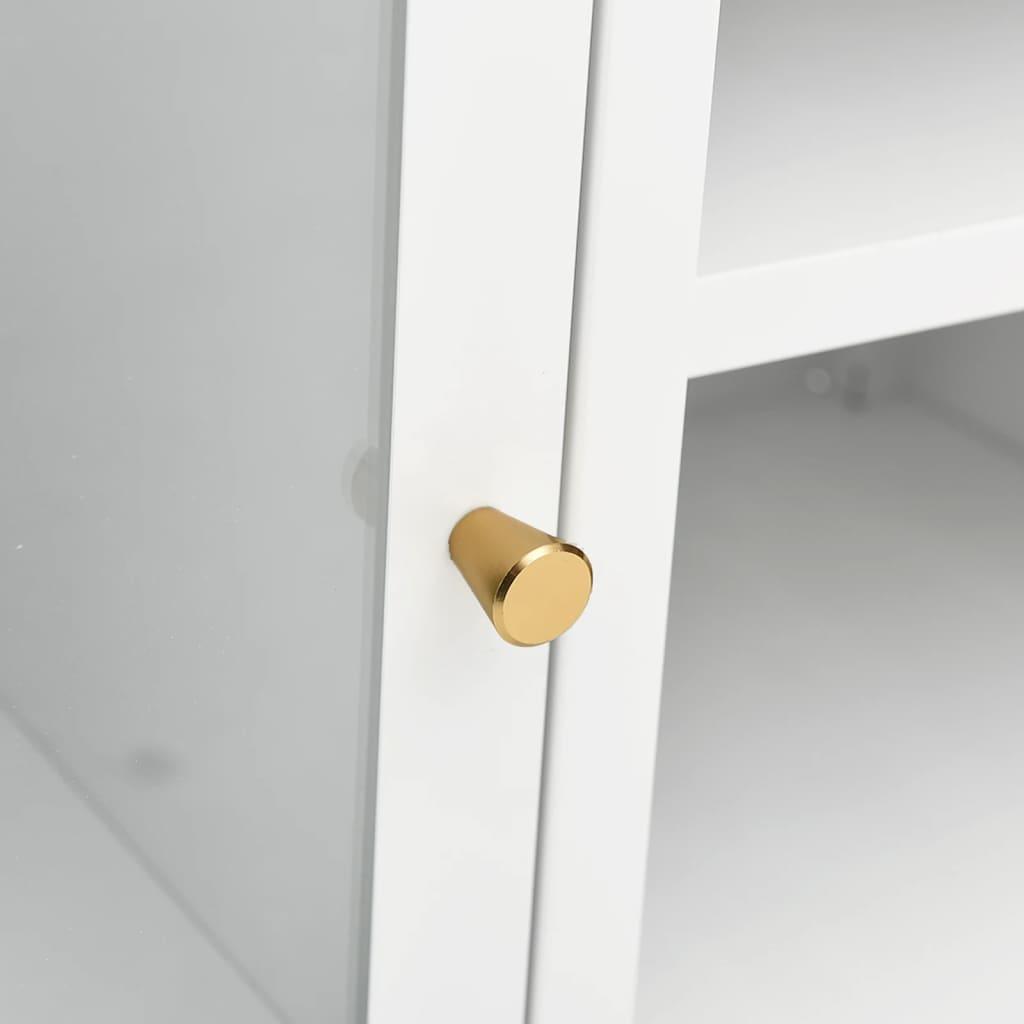 TV Cabinet White 41.3"x13.8"x20.5" Steel and Glass at Set Shop and Smile