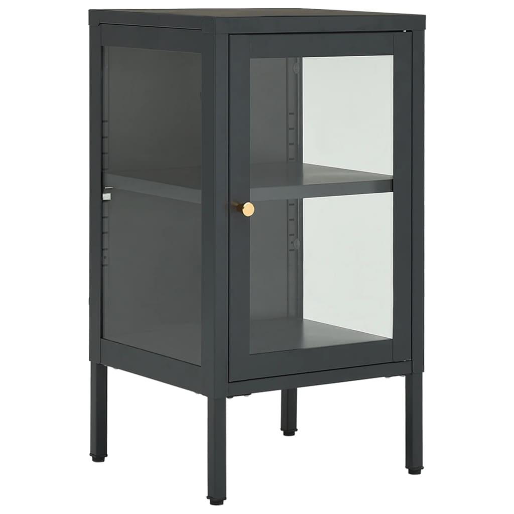 Sideboard Anthracite 15"x13.8"x27.6" Steel and Glass at Set Shop and Smile