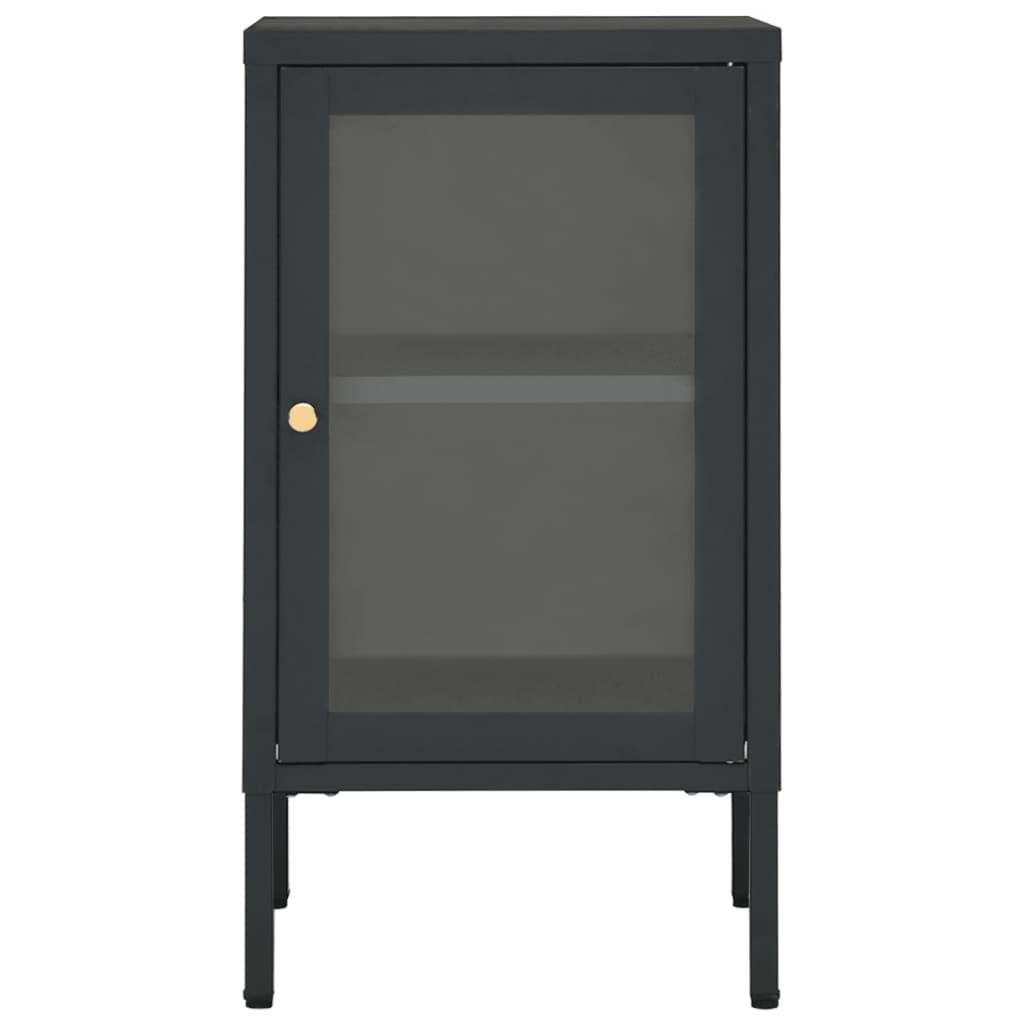 Sideboard Anthracite 15"x13.8"x27.6" Steel and Glass at Set Shop and Smile