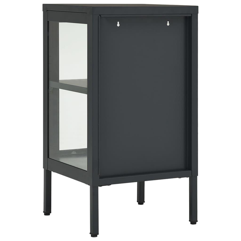 Sideboard Anthracite 15"x13.8"x27.6" Steel and Glass at Set Shop and Smile