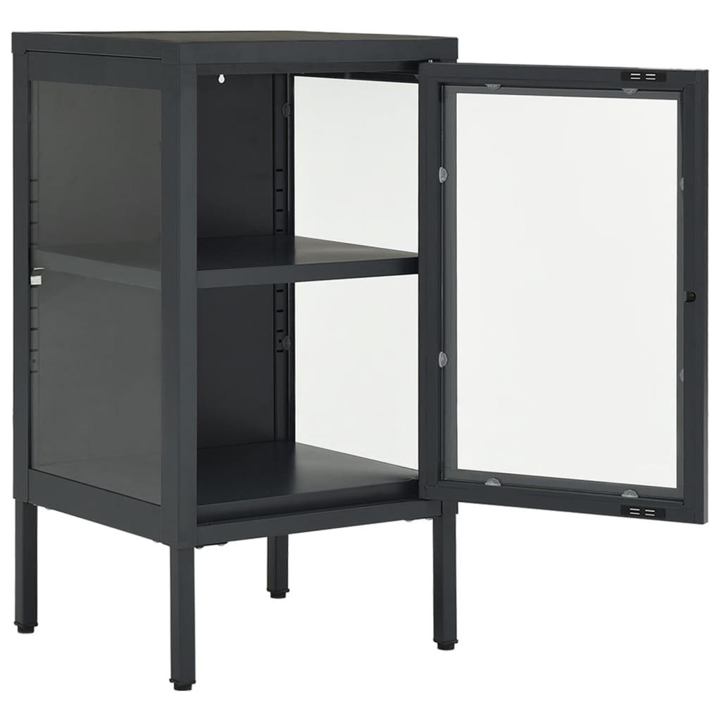 Sideboard Anthracite 15"x13.8"x27.6" Steel and Glass at Set Shop and Smile