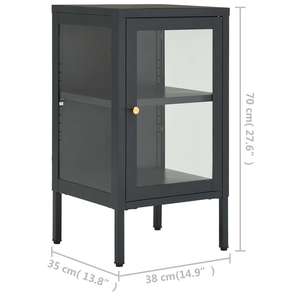 Sideboard Anthracite 15"x13.8"x27.6" Steel and Glass at Set Shop and Smile