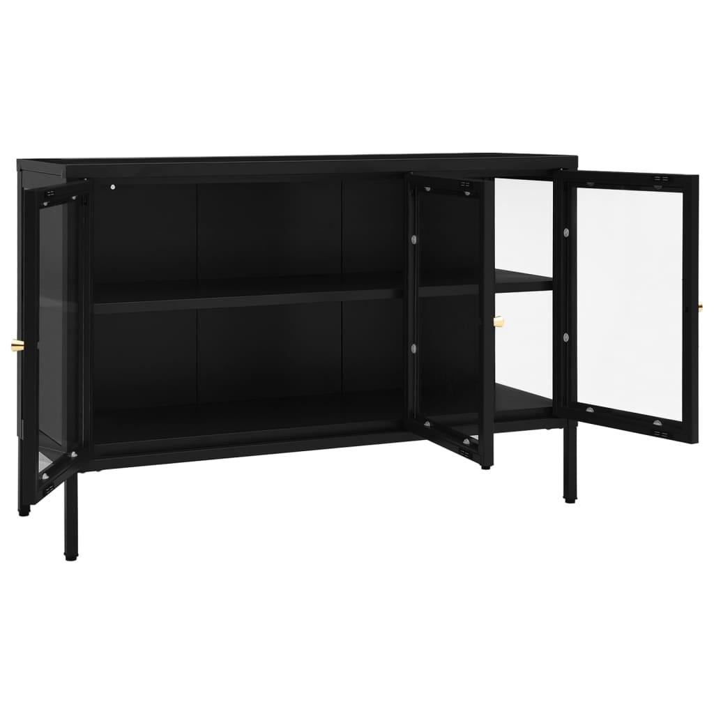 Sideboard Black 41.3"x13.8"x27.6" Steel and Glass at Set Shop and Smile