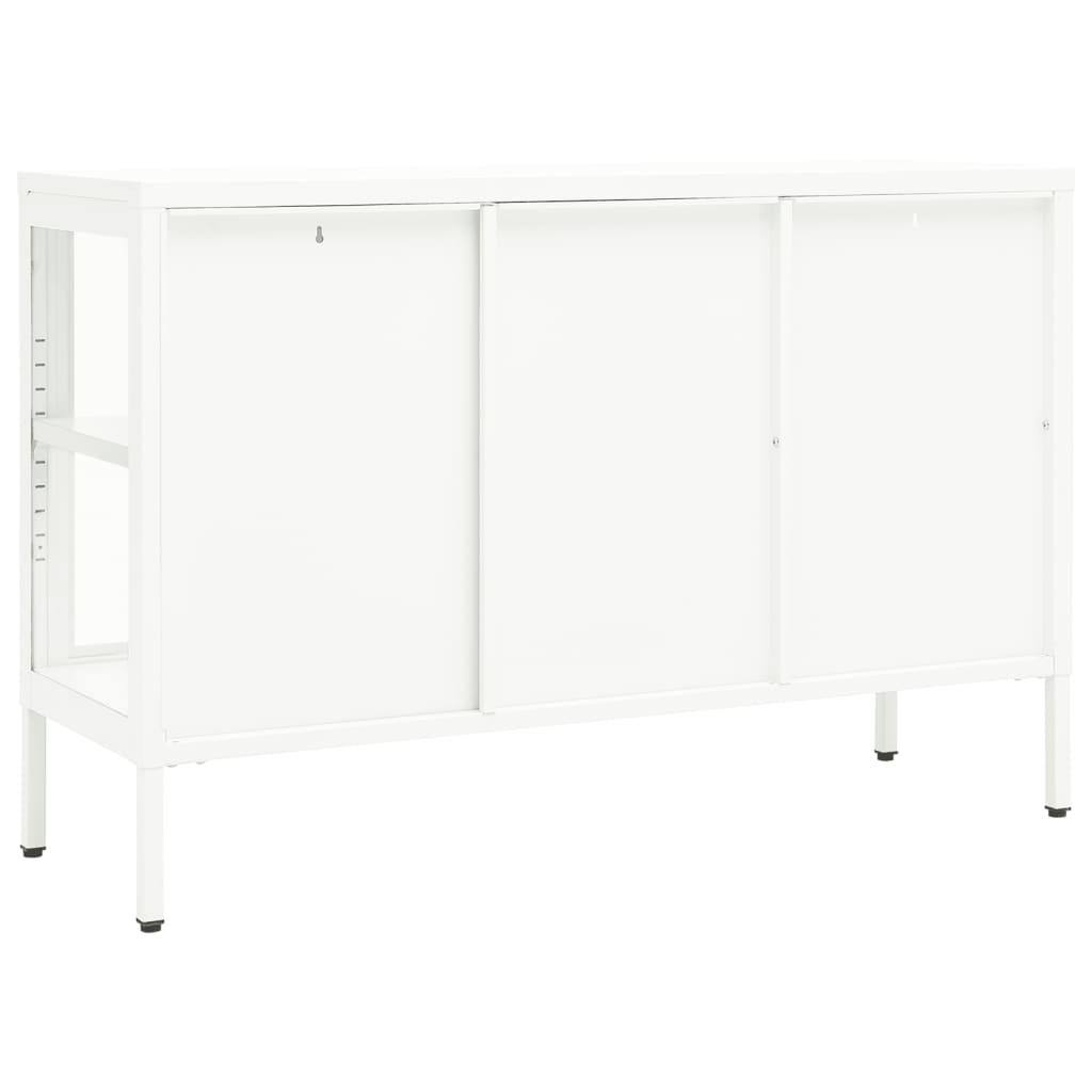 Sideboard White 41.3"x13.8"x27.6" Steel and Glass at Set Shop and Smile
