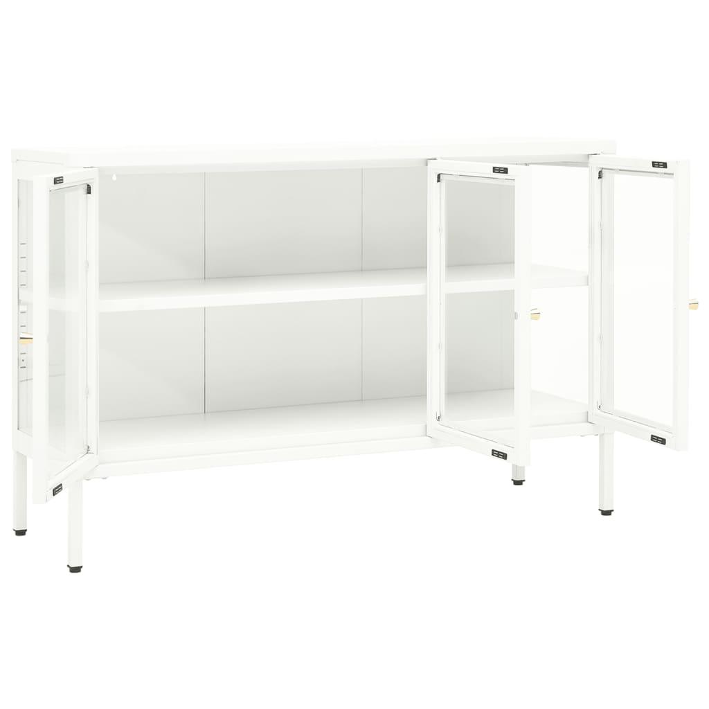 Sideboard White 41.3"x13.8"x27.6" Steel and Glass at Set Shop and Smile