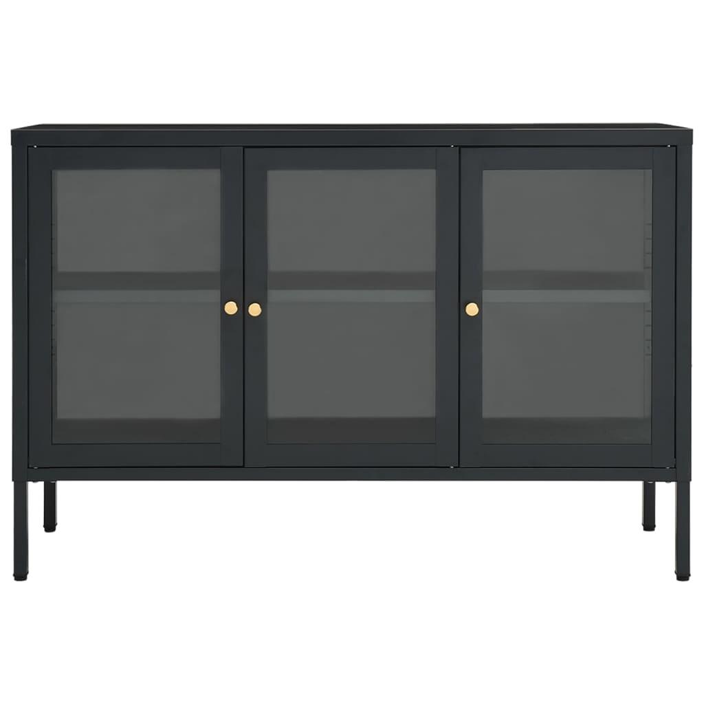 Sideboard Anthracite 41.3"x13.8"x27.6" Steel and Glass at Set Shop and Smile