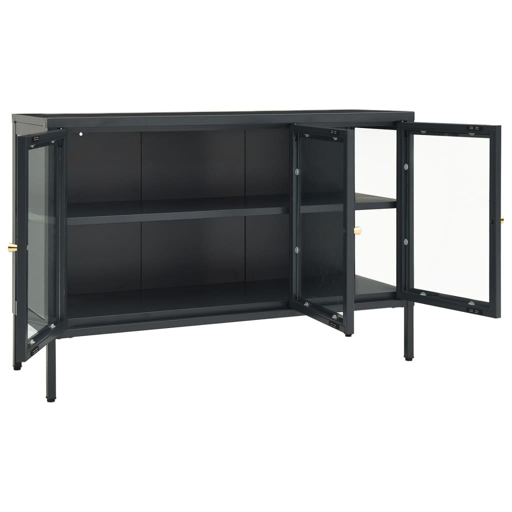 Sideboard Anthracite 41.3"x13.8"x27.6" Steel and Glass at Set Shop and Smile