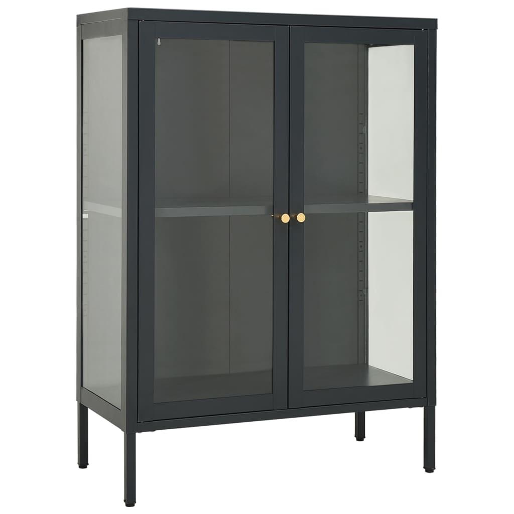 Sideboard Anthracite 29.5"x13.8"x41.3" Steel and Glass at Set Shop and Smile