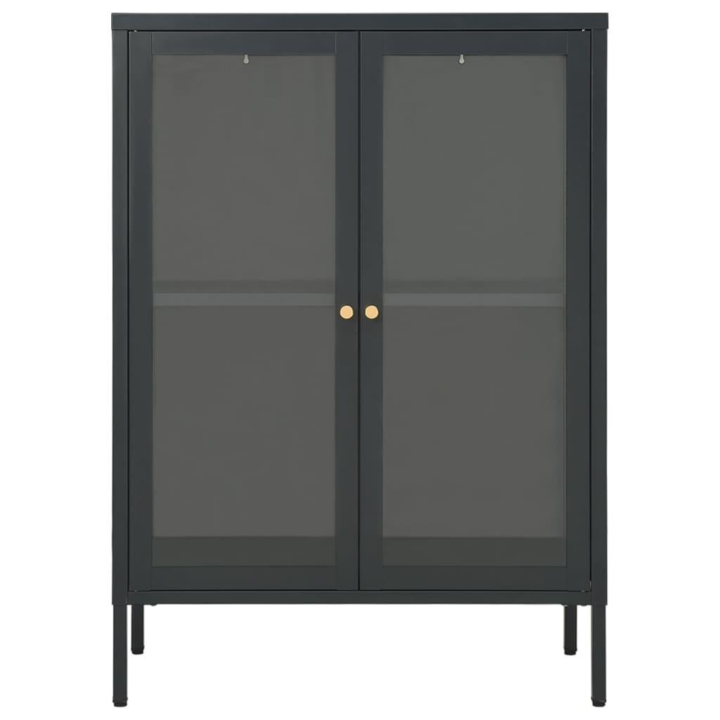 Sideboard Anthracite 29.5"x13.8"x41.3" Steel and Glass at Set Shop and Smile