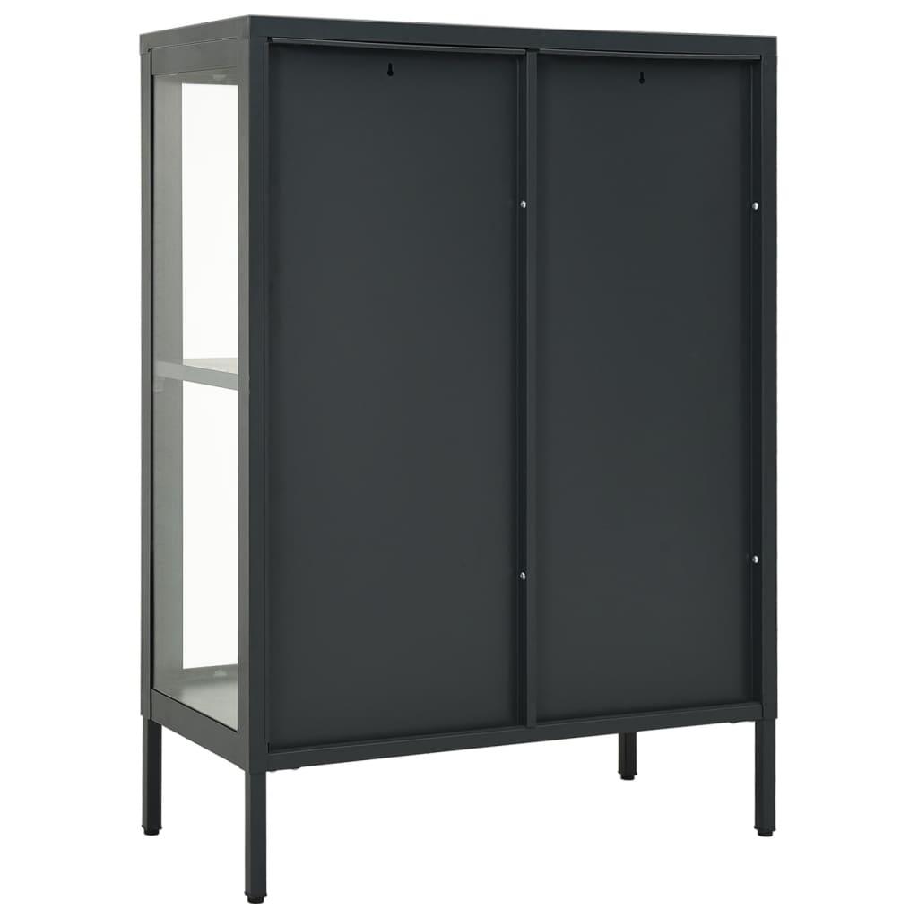 Sideboard Anthracite 29.5"x13.8"x41.3" Steel and Glass at Set Shop and Smile