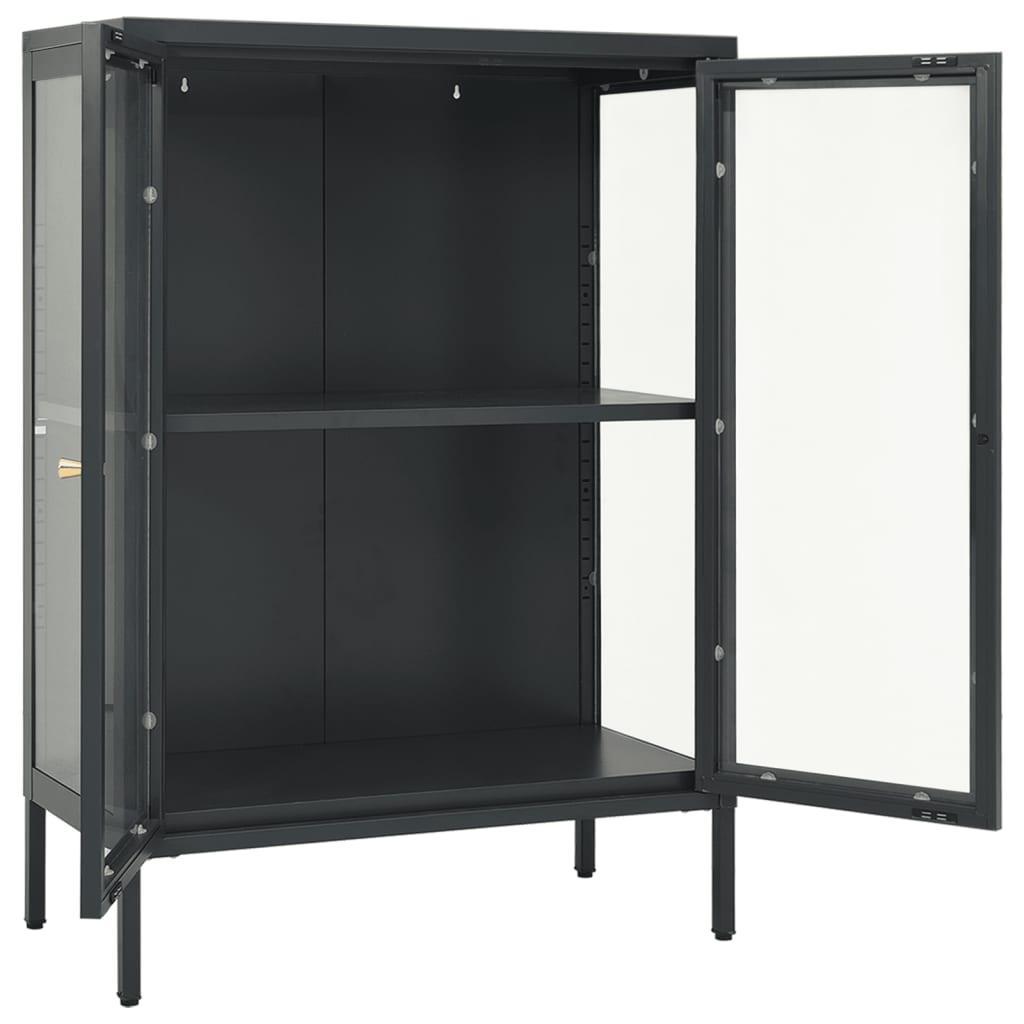 Sideboard Anthracite 29.5"x13.8"x41.3" Steel and Glass at Set Shop and Smile