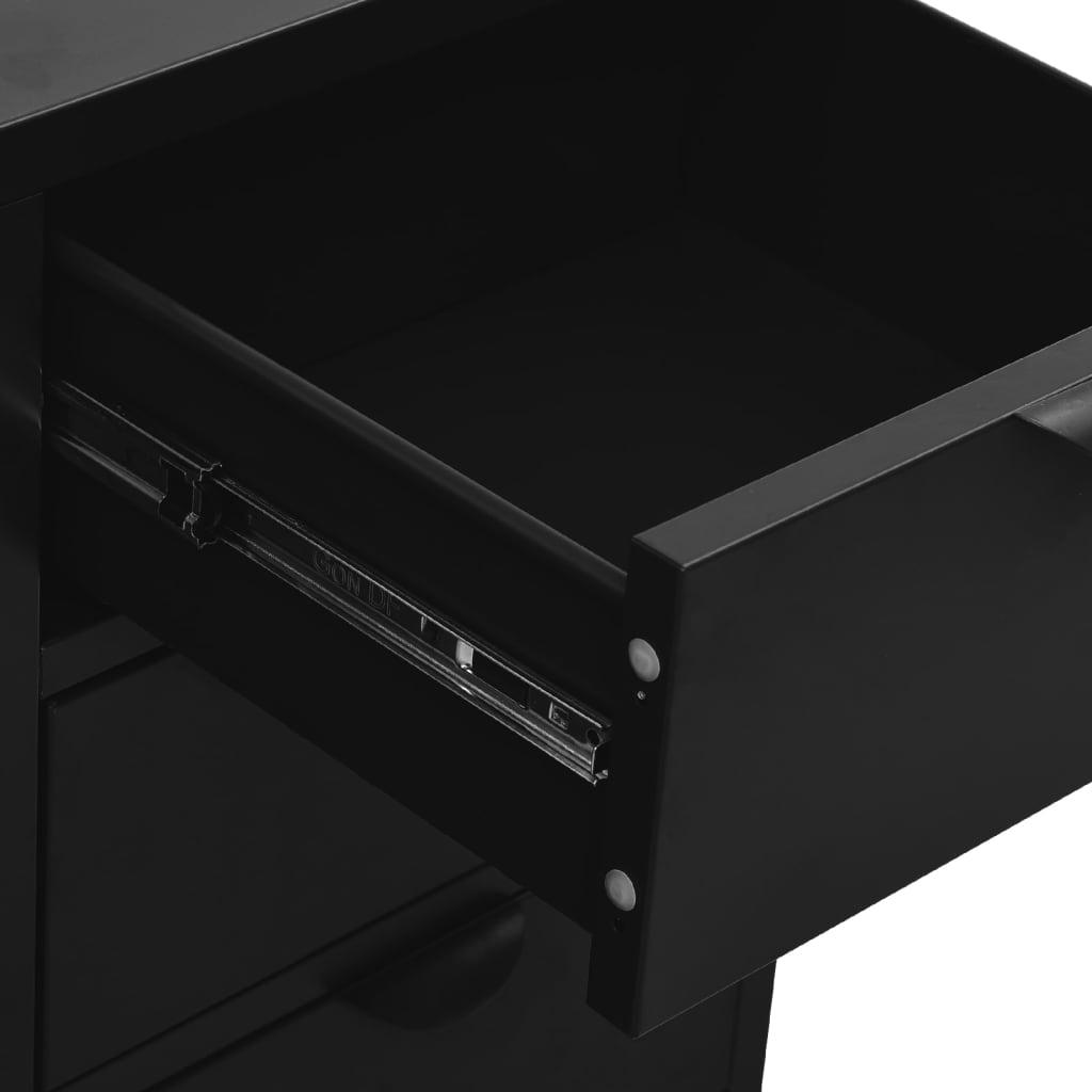 Sideboard Black 29.5"x13.8"x27.6" Steel and Tempered Glass at Set Shop and Smile