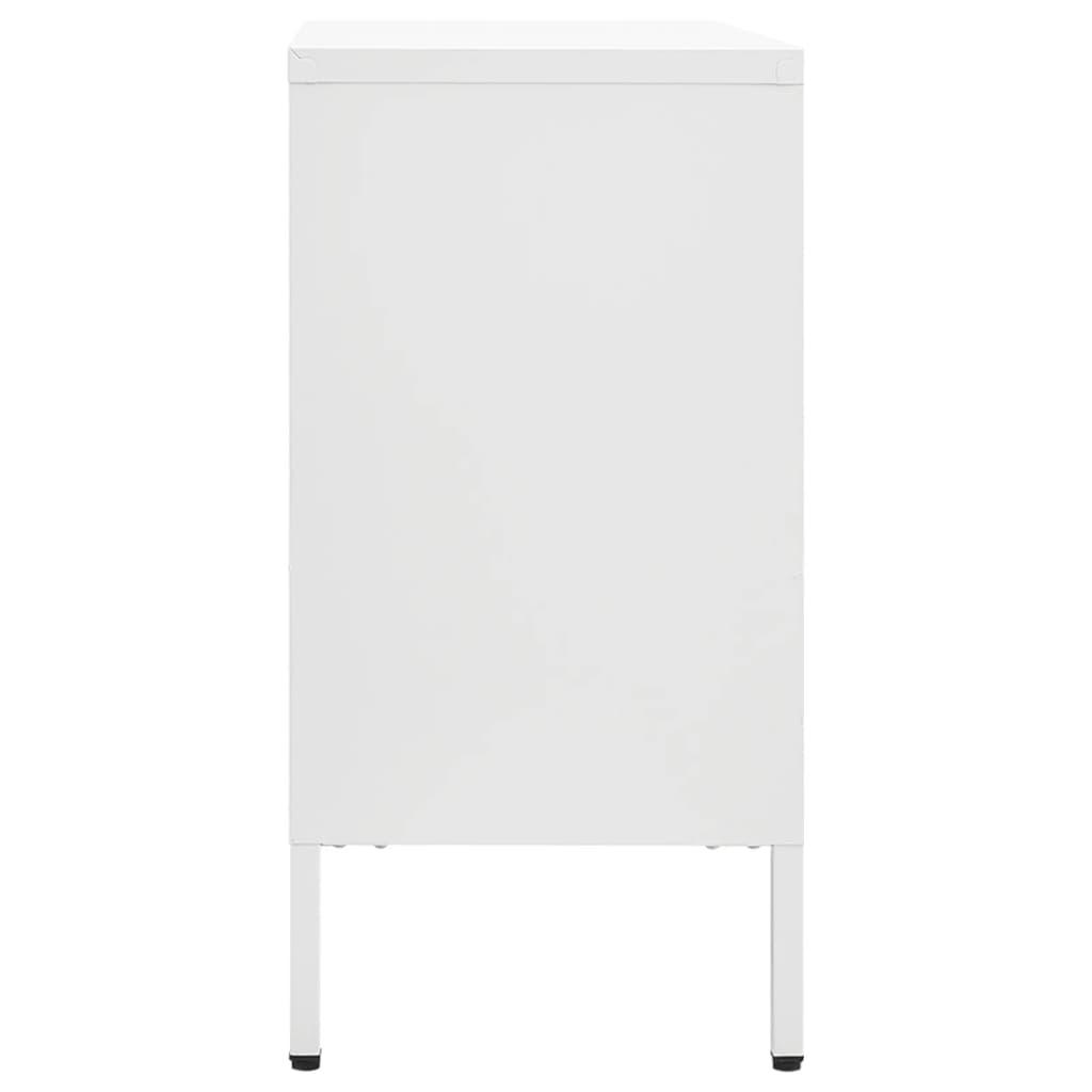 Sideboard White 29.5"x13.8"x27.6" Steel and Tempered Glass at Set Shop and Smile