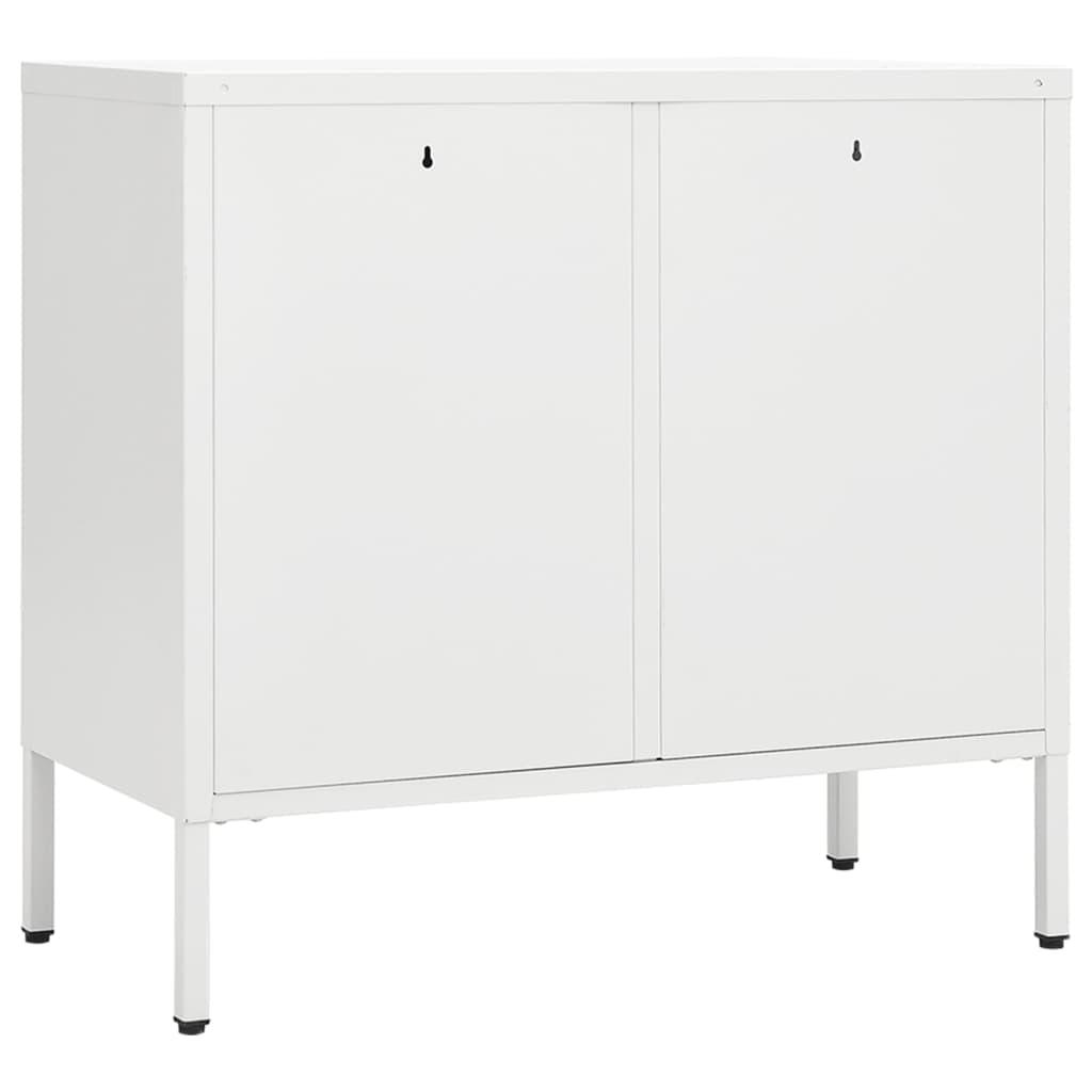 Sideboard White 29.5"x13.8"x27.6" Steel and Tempered Glass at Set Shop and Smile