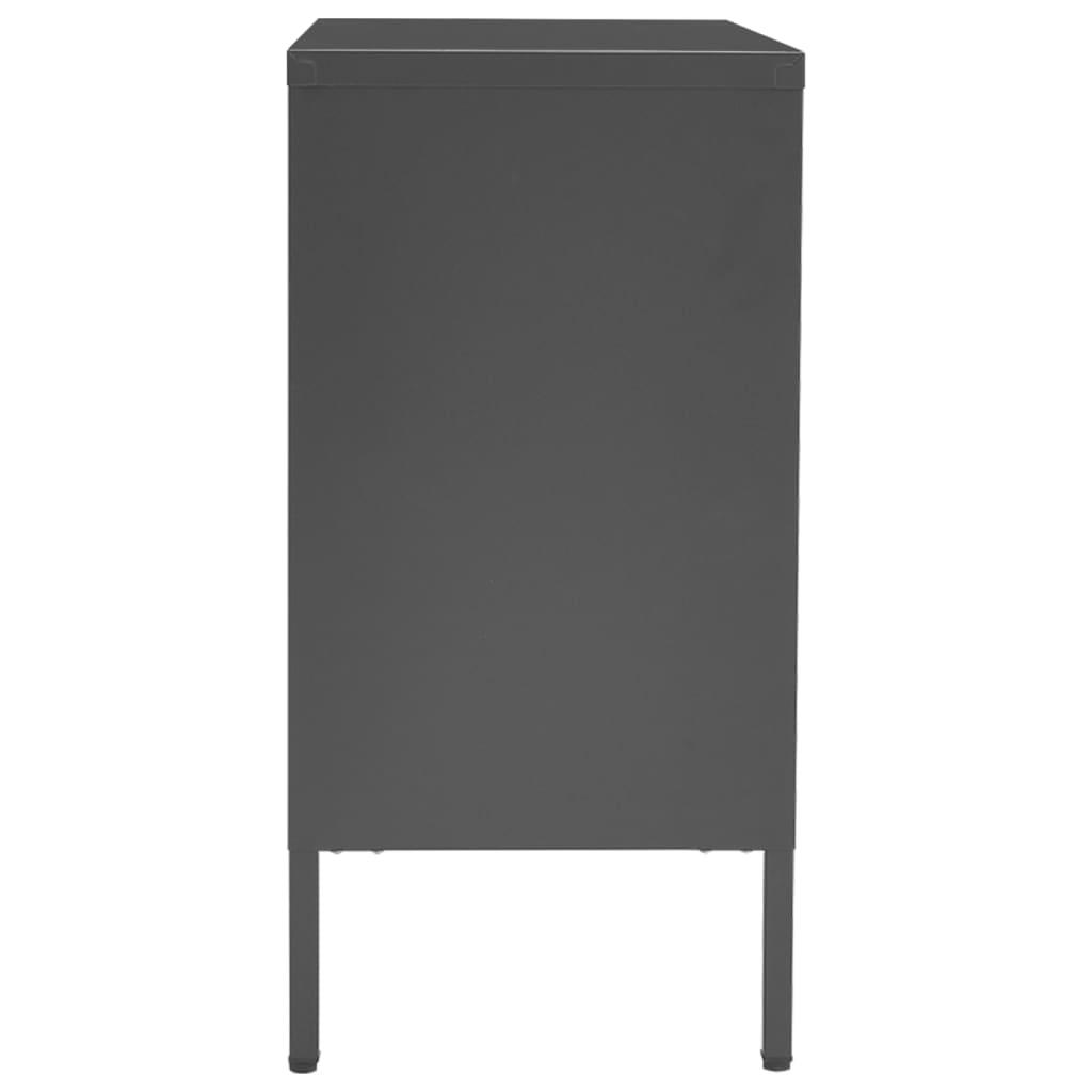Sideboard Anthracite 29.5"x13.8"x27.6" Steel and Tempered Glass at Set Shop and Smile
