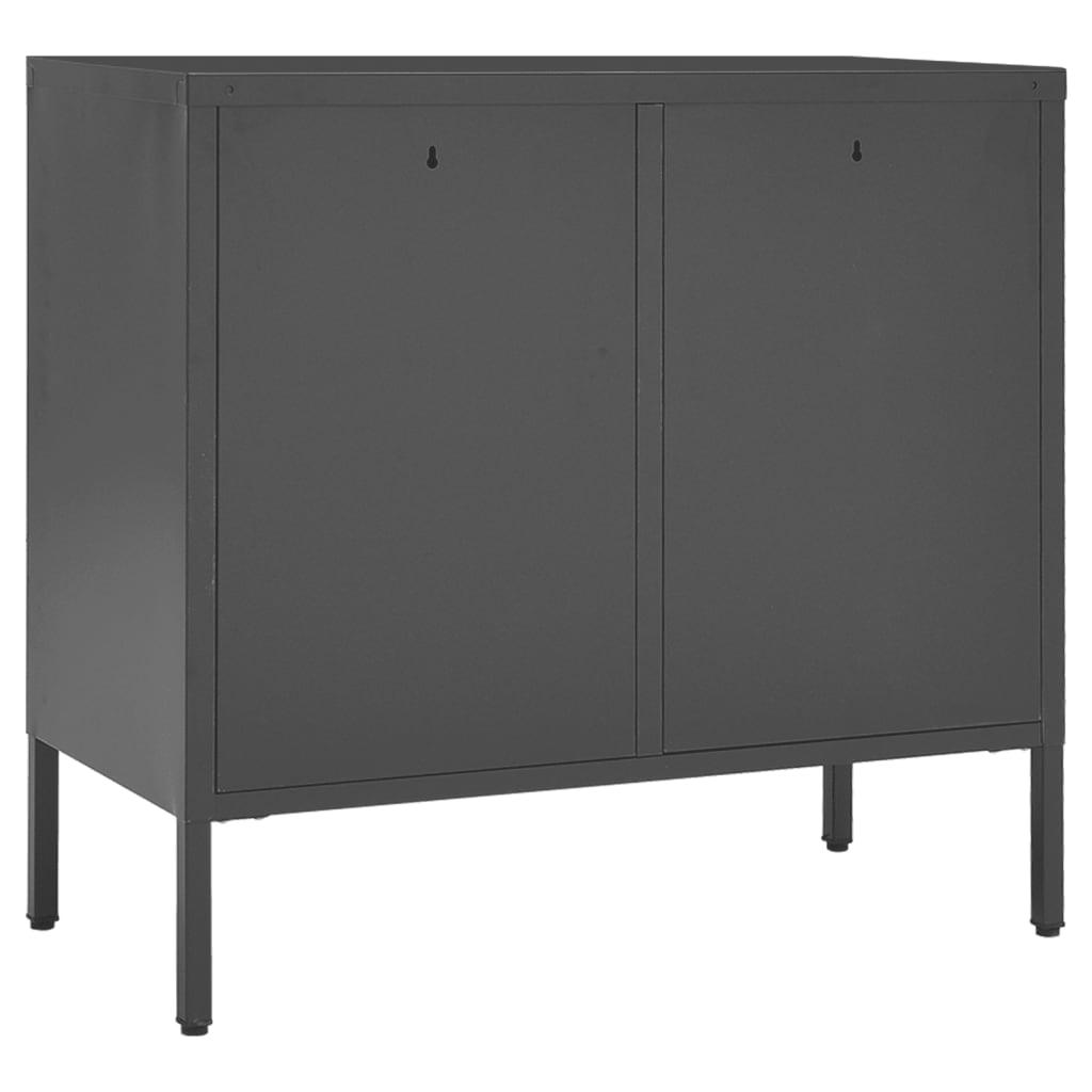 Sideboard Anthracite 29.5"x13.8"x27.6" Steel and Tempered Glass at Set Shop and Smile