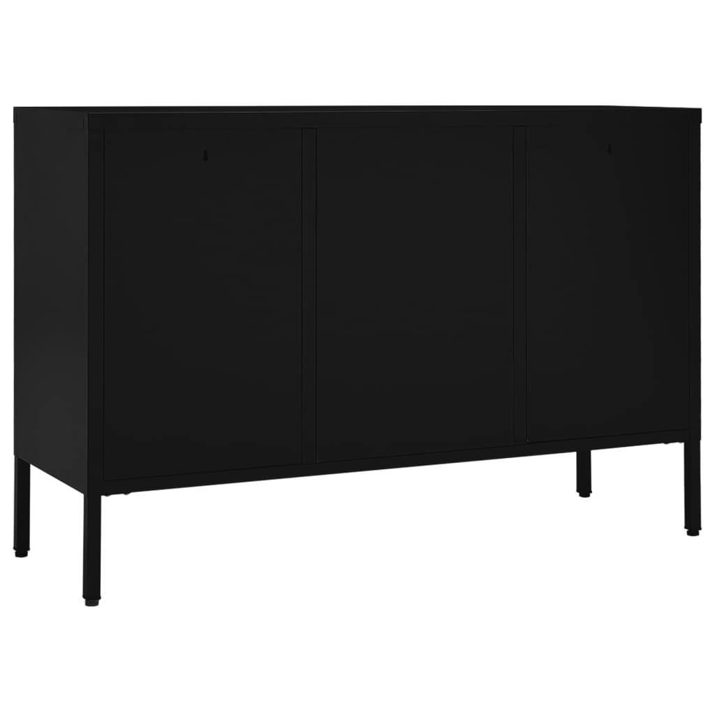 Sideboard Black 41.3"x13.8"x27.6" Steel and Tempered Glass at Set Shop and Smile