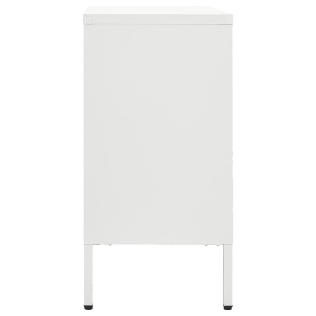 Sideboard White 41.3"x13.8"x27.6" Steel and Tempered Glass at Set Shop and Smile