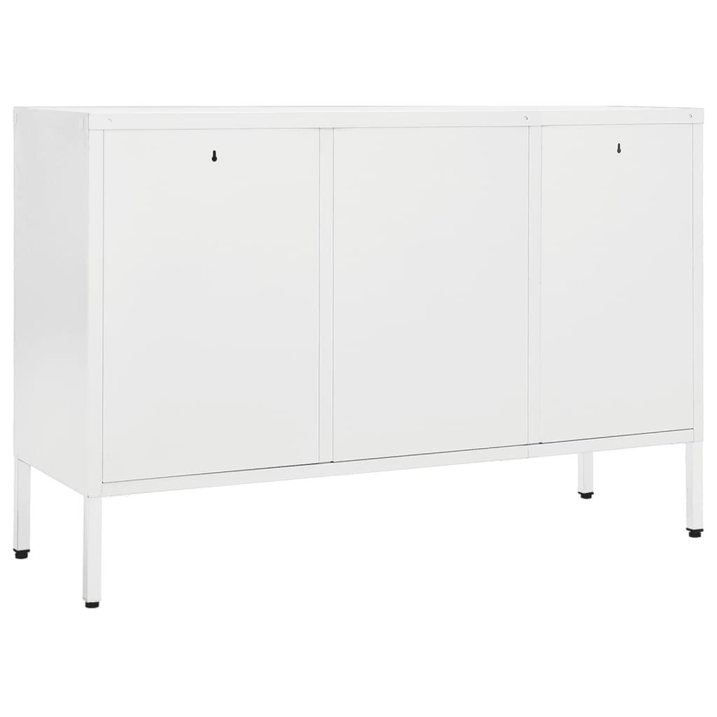Sideboard White 41.3"x13.8"x27.6" Steel and Tempered Glass at Set Shop and Smile