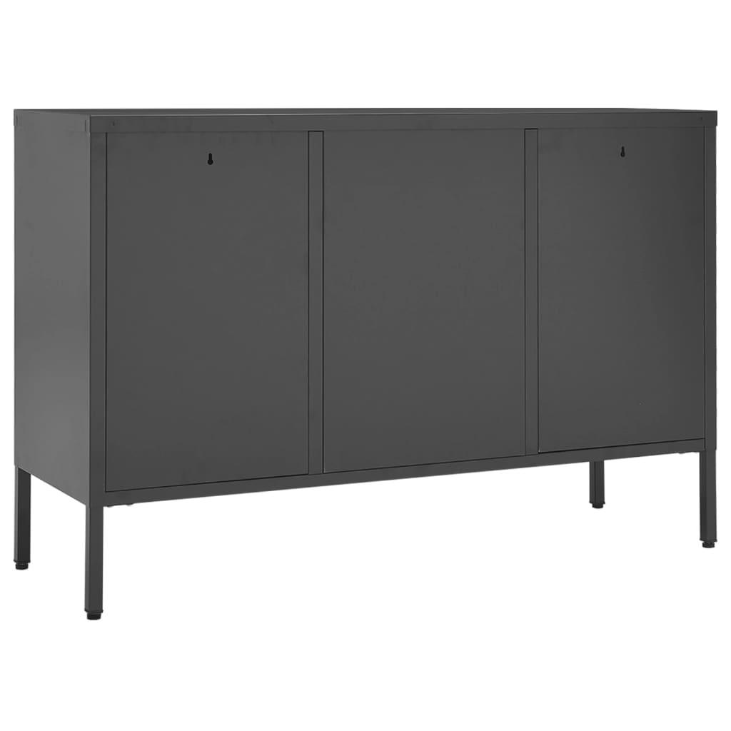 Sideboard Anthracite 41.3"x13.8"x27.6" Steel and Tempered Glass at Set Shop and Smile