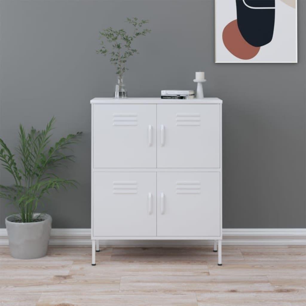Storage Cabinet White 31.5"x13.8"x40" Steel at Set Shop and Smile