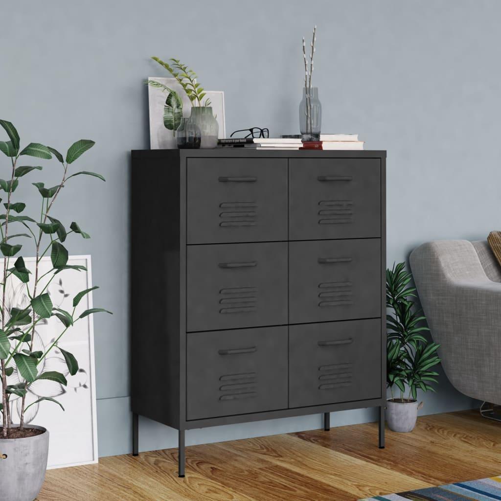 Drawer Cabinet Anthracite 31.5"x13.8"x40" Steel at Set Shop and Smile