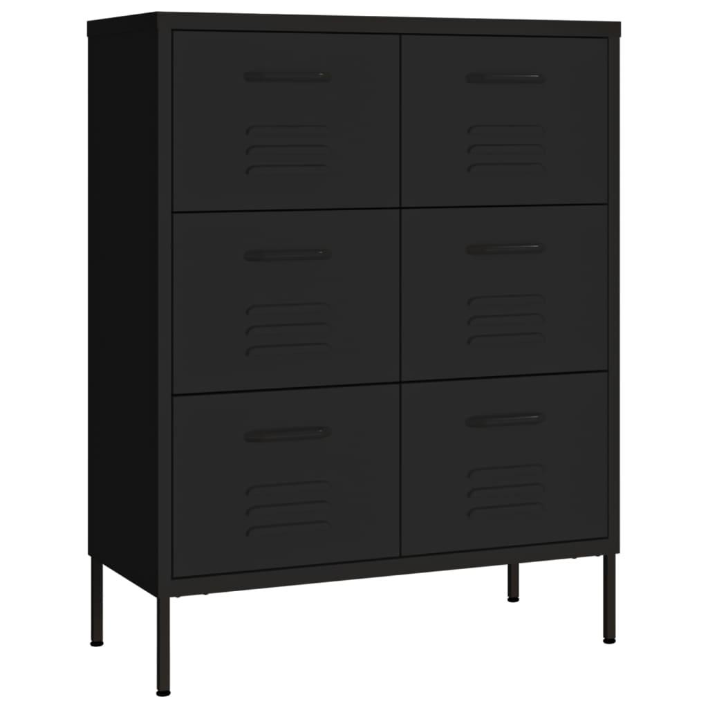 Drawer Cabinet Black 31.5"x13.8"x40" Steel at Set Shop and Smile