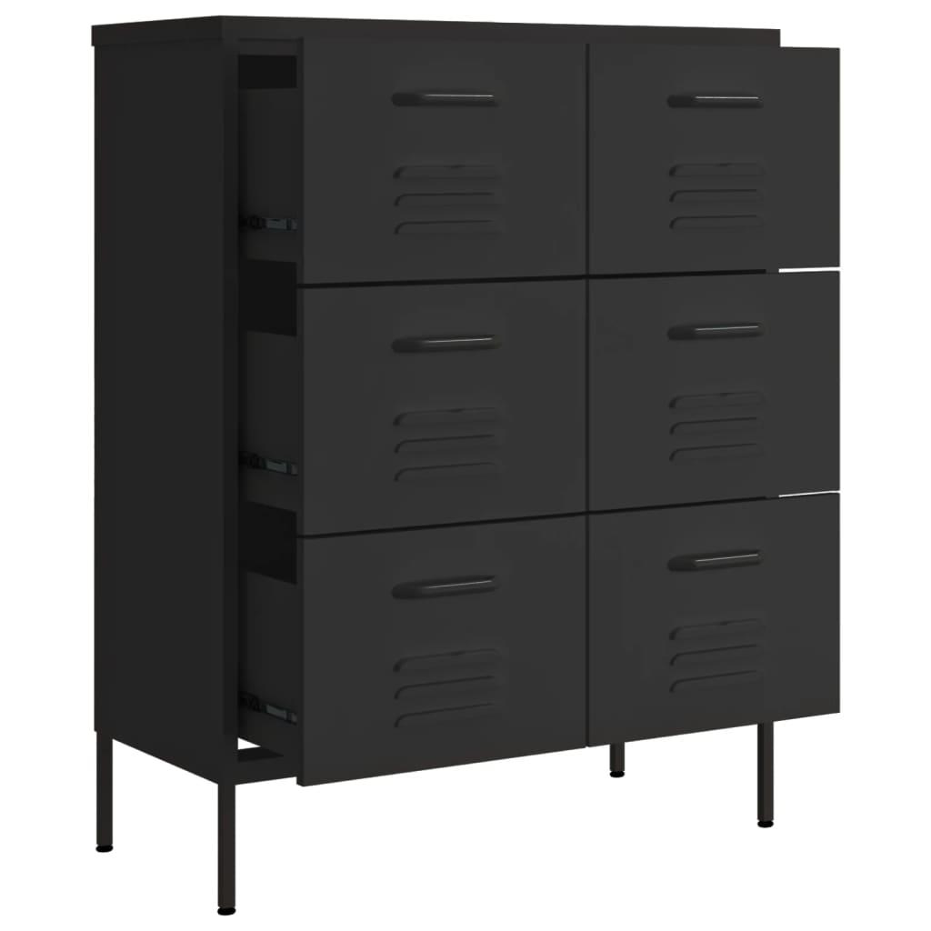 Drawer Cabinet Black 31.5"x13.8"x40" Steel at Set Shop and Smile