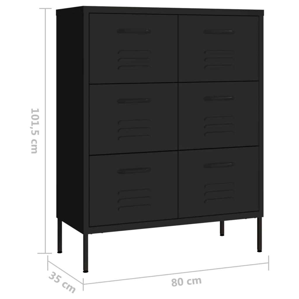 Drawer Cabinet Black 31.5"x13.8"x40" Steel at Set Shop and Smile