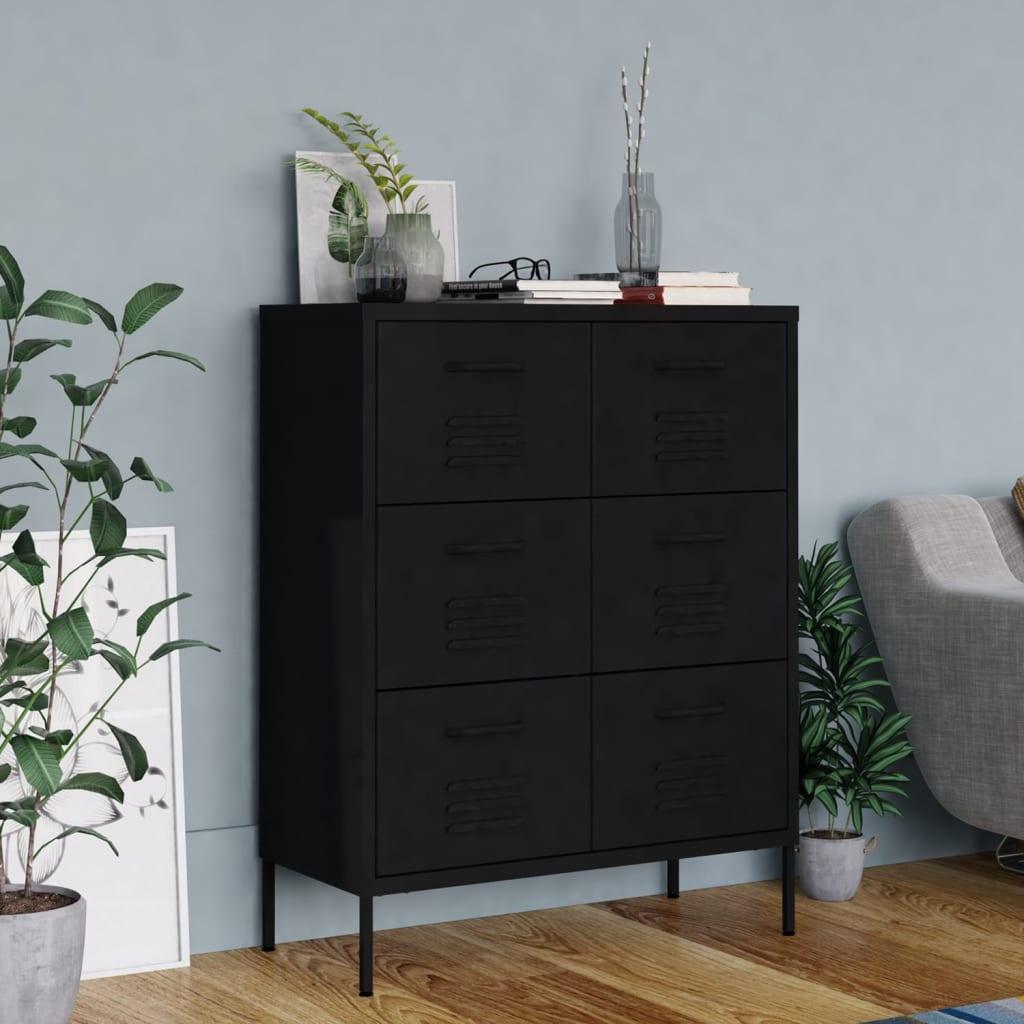 Drawer Cabinet Black 31.5"x13.8"x40" Steel at Set Shop and Smile