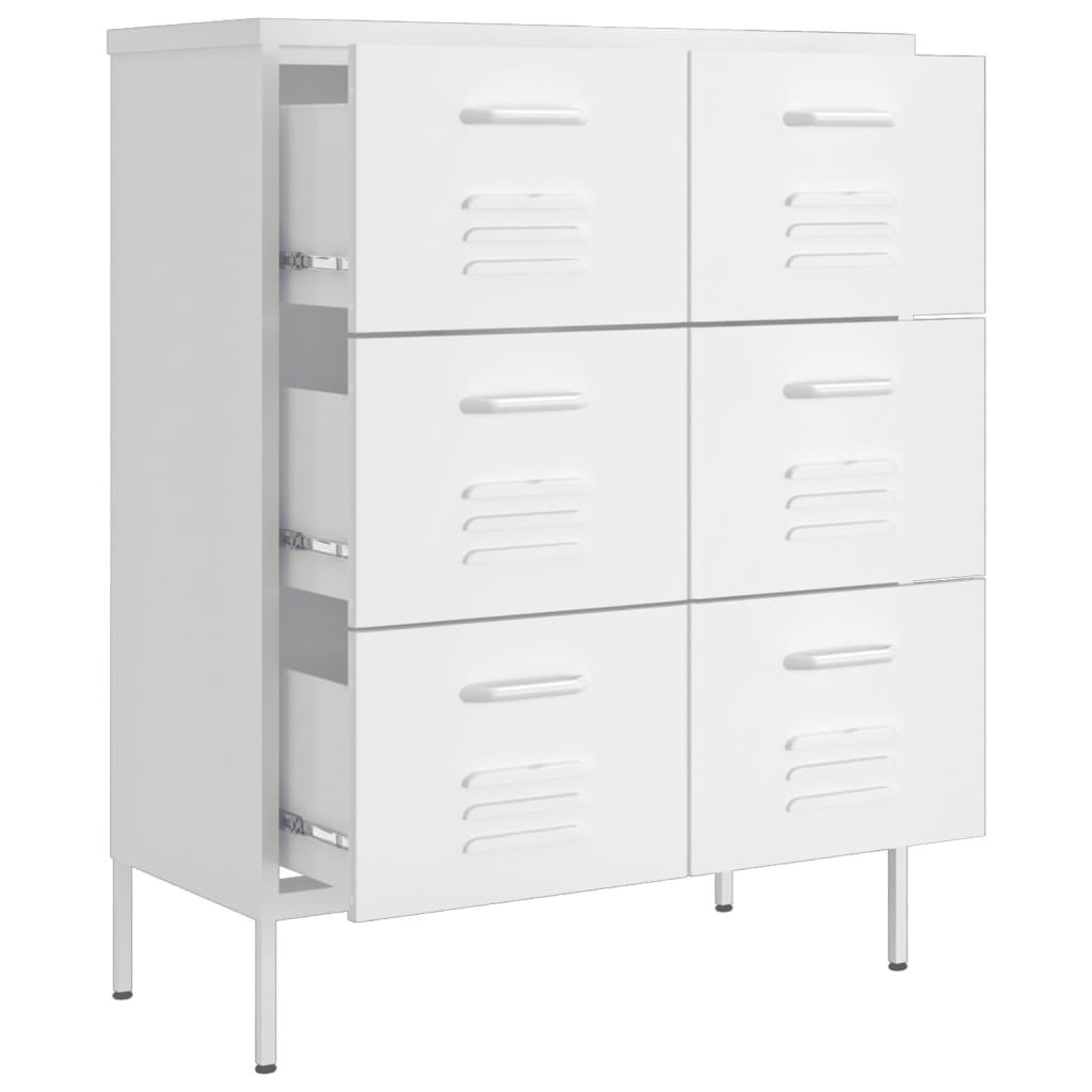 Drawer Cabinet White 31.5"x13.8"x40" Steel at Set Shop and Smile