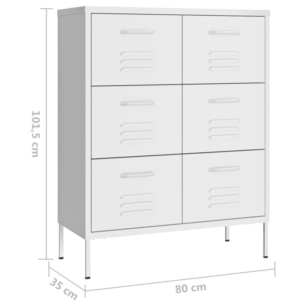 Drawer Cabinet White 31.5"x13.8"x40" Steel at Set Shop and Smile