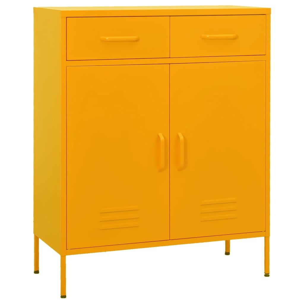 Storage Cabinet Mustard Yellow 31.5"x13.8"x40" Steel at Set Shop and Smile