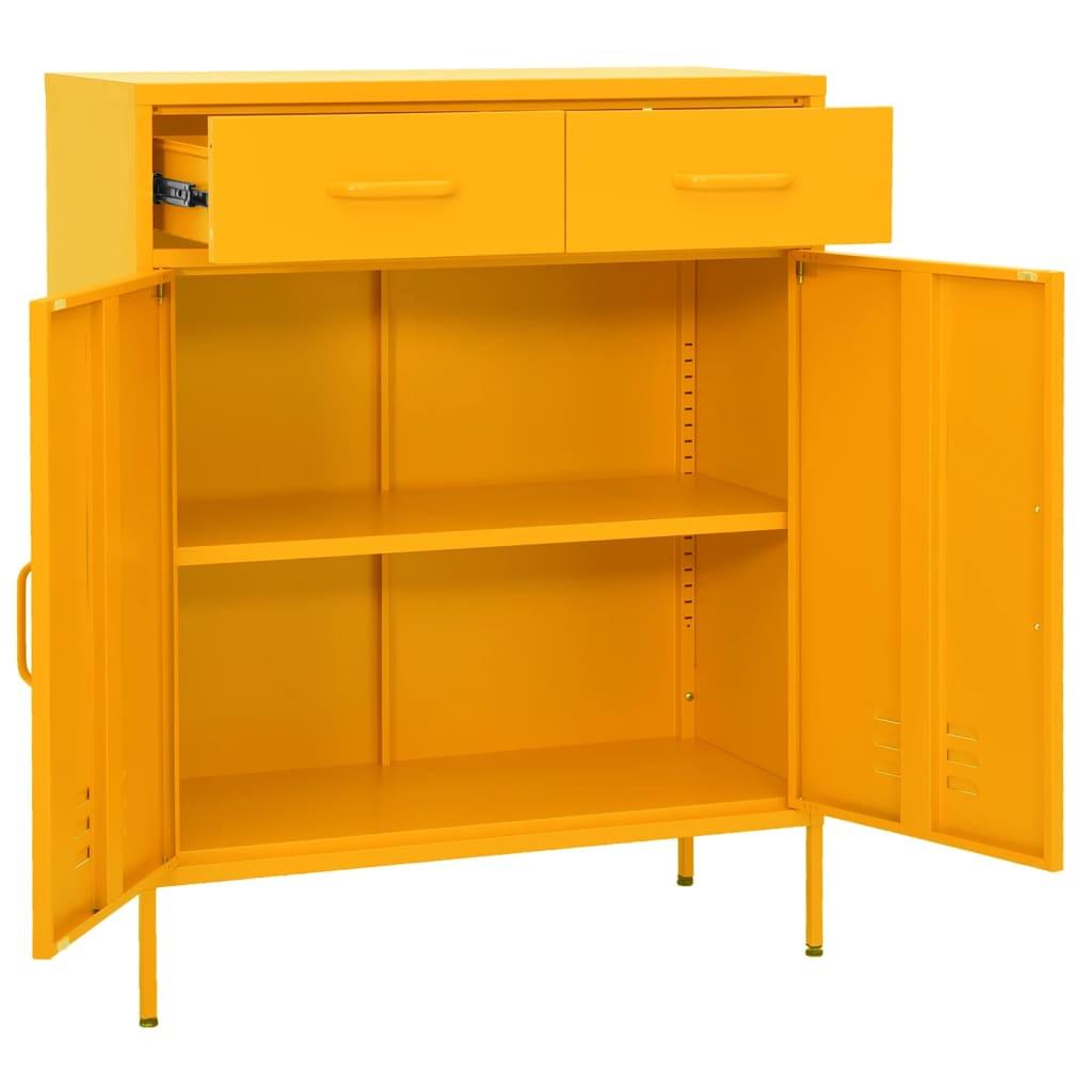 Storage Cabinet Mustard Yellow 31.5"x13.8"x40" Steel at Set Shop and Smile
