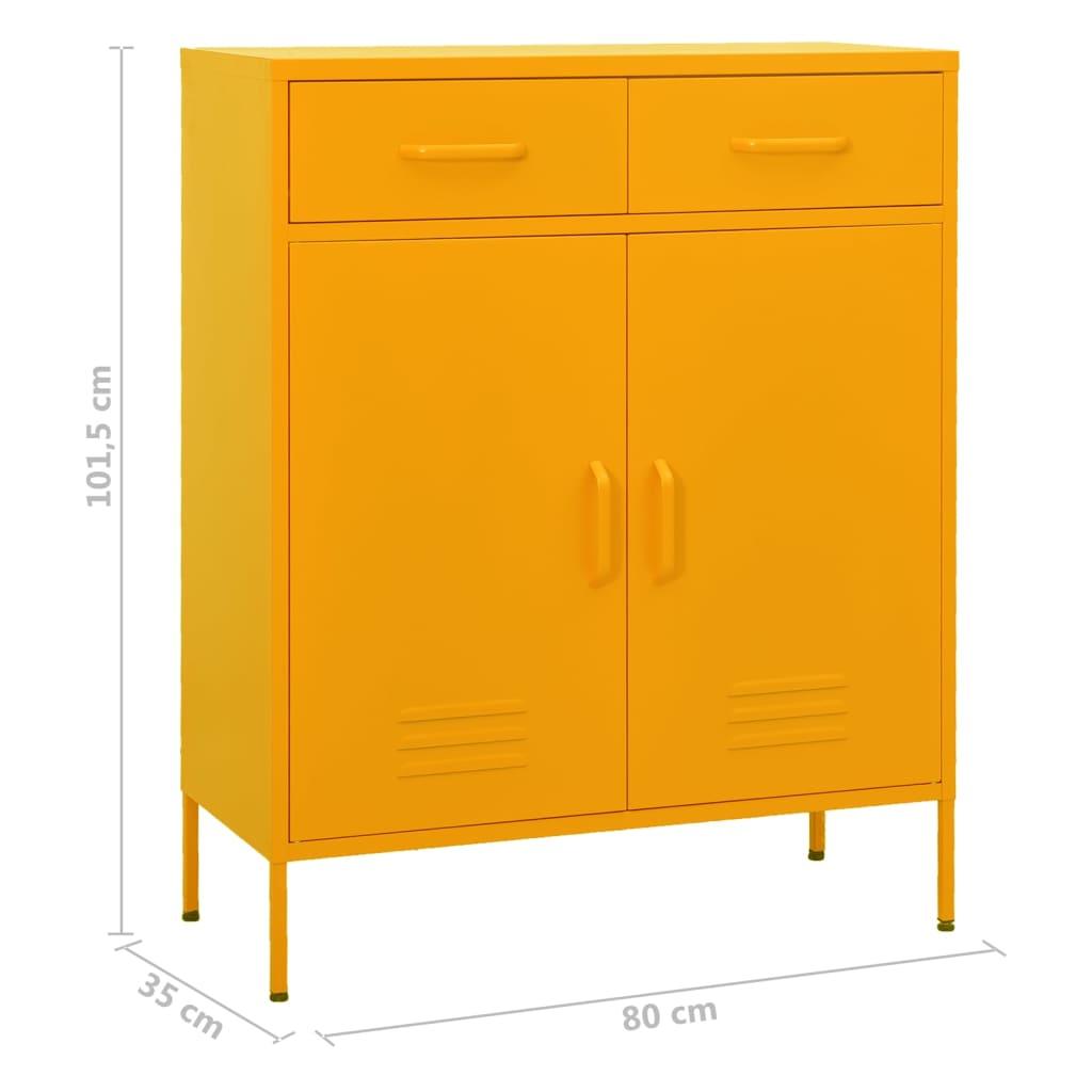 Storage Cabinet Mustard Yellow 31.5"x13.8"x40" Steel at Set Shop and Smile