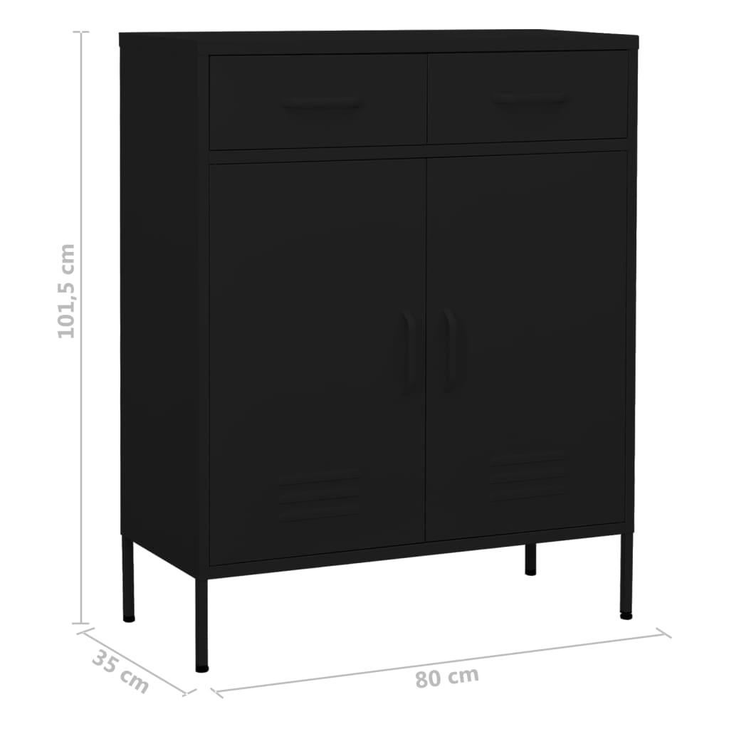 Storage Cabinet Black 31.5"x13.8"x40" Steel at Set Shop and Smile