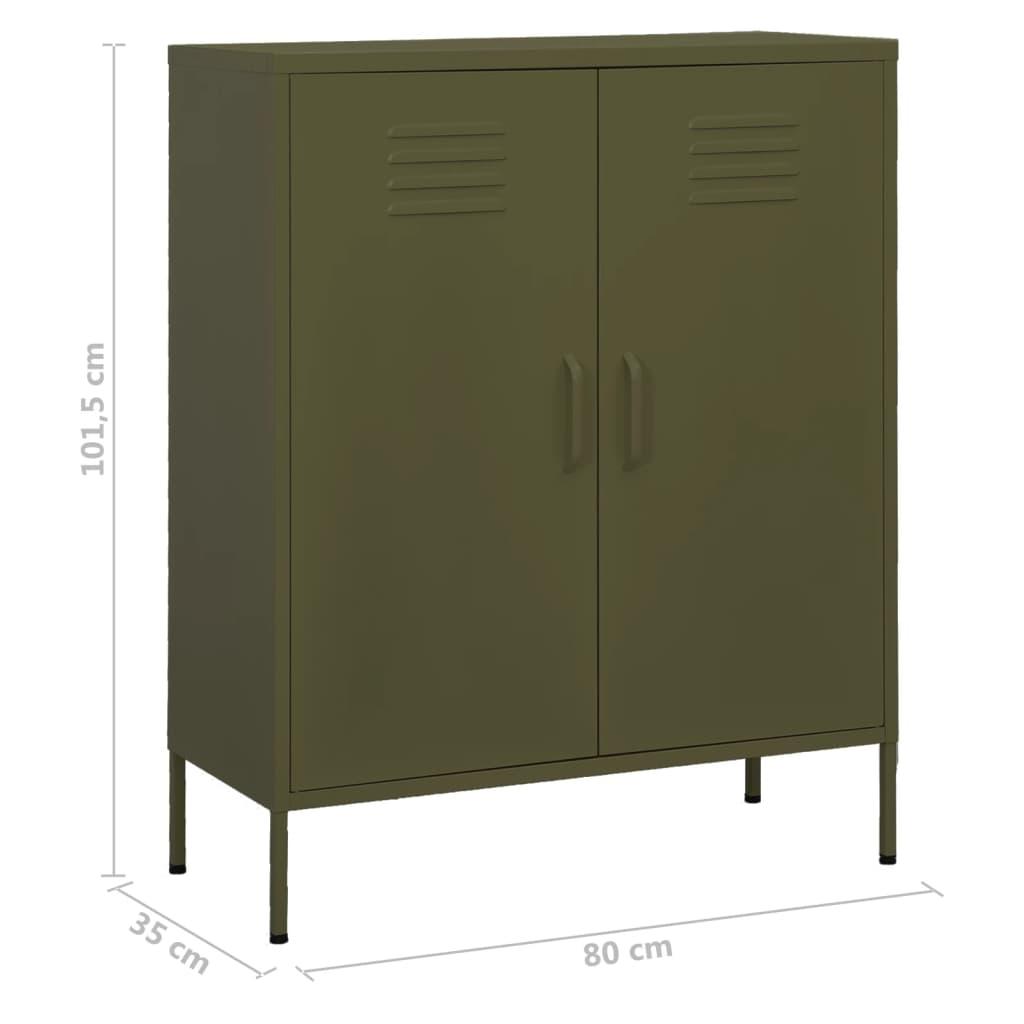 Storage Cabinet Olive Green 31.5"x13.8"x40" Steel at Set Shop and Smile