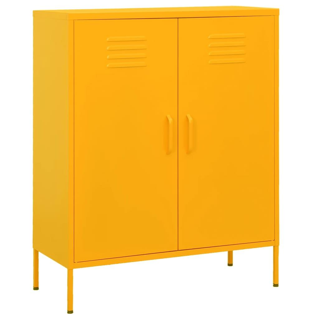 Storage Cabinet Mustard Yellow 31.5"x13.8"x40" Steel at Set Shop and Smile