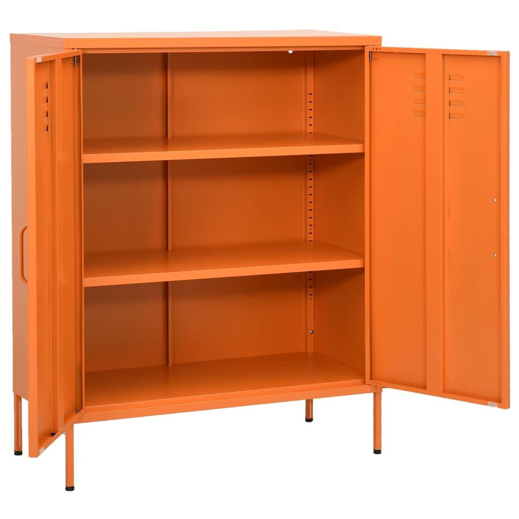 Storage Cabinet Orange 31.5"x13.8"x40" Steel at Set Shop and Smile