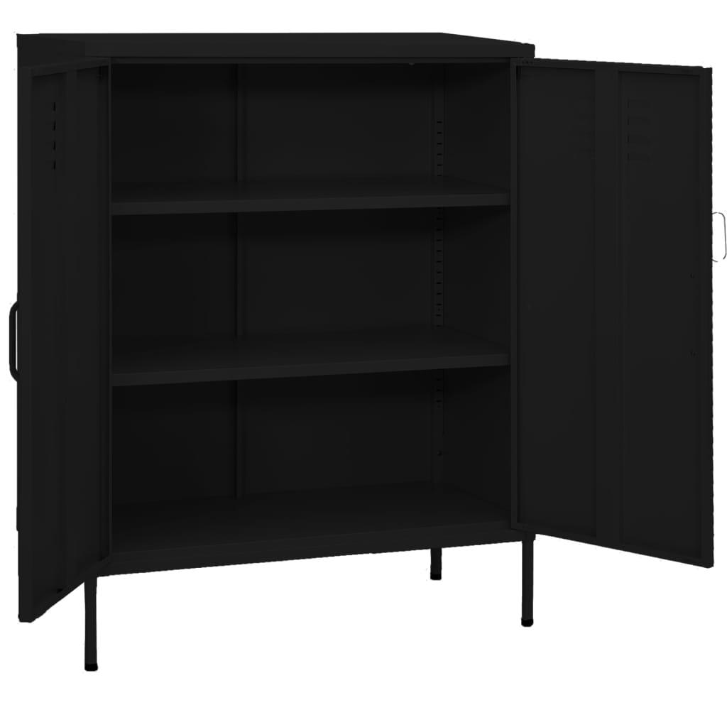 Storage Cabinet Black 31.5"x13.8"x40" Steel at Set Shop and Smile