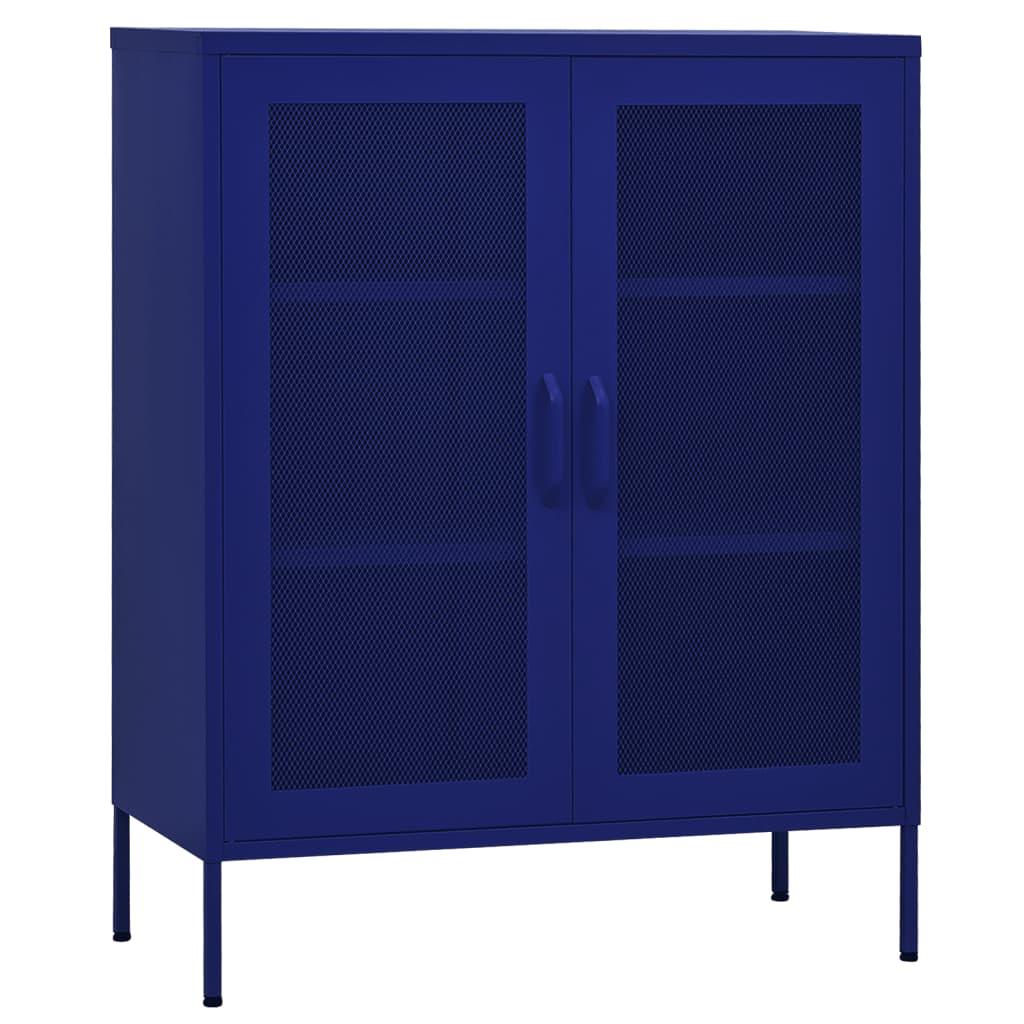 Storage Cabinet Navy Blue 31.5"x13.8"x40" Steel at Set Shop and Smile