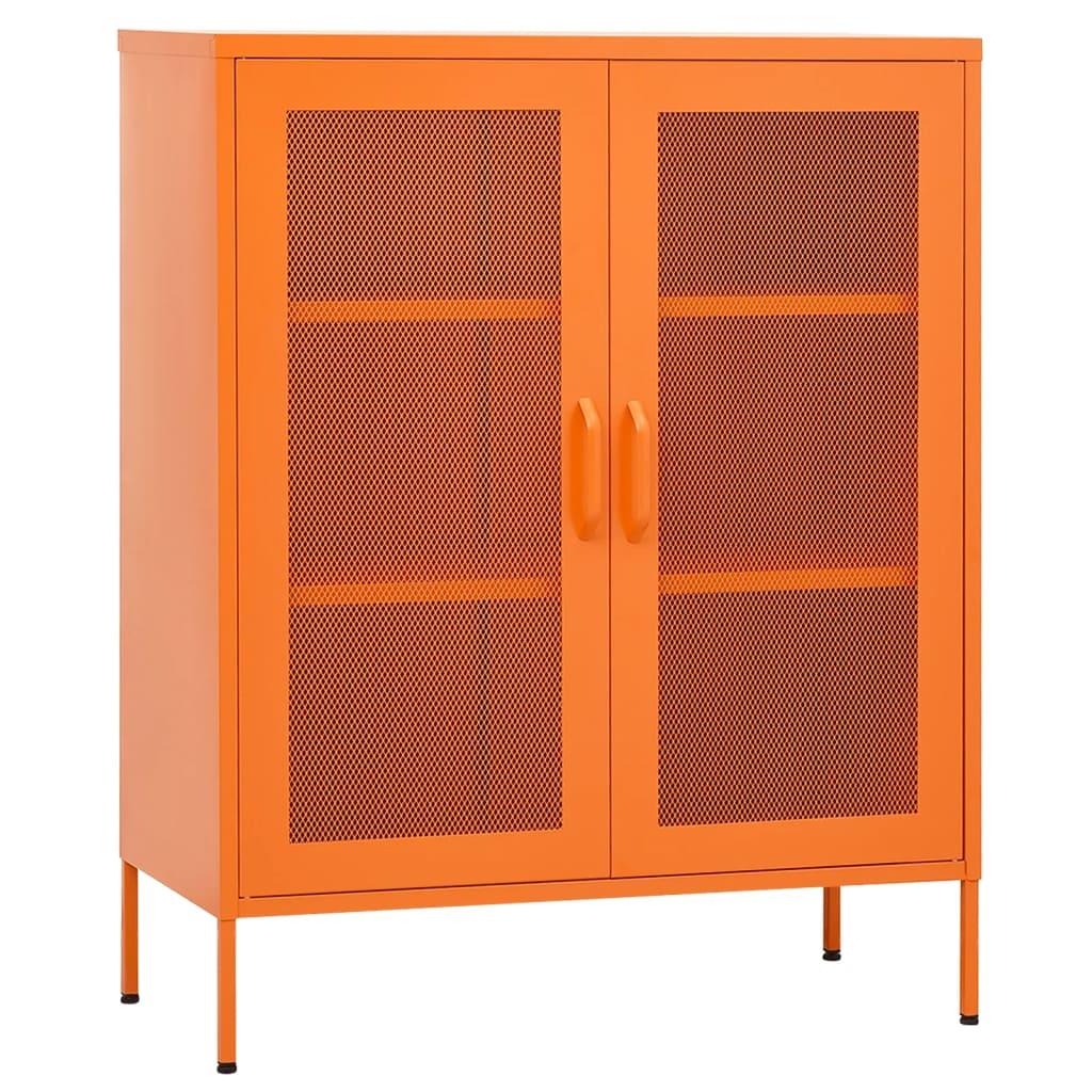 Storage Cabinet Orange 31.5"x13.8"x40" Steel at Set Shop and Smile