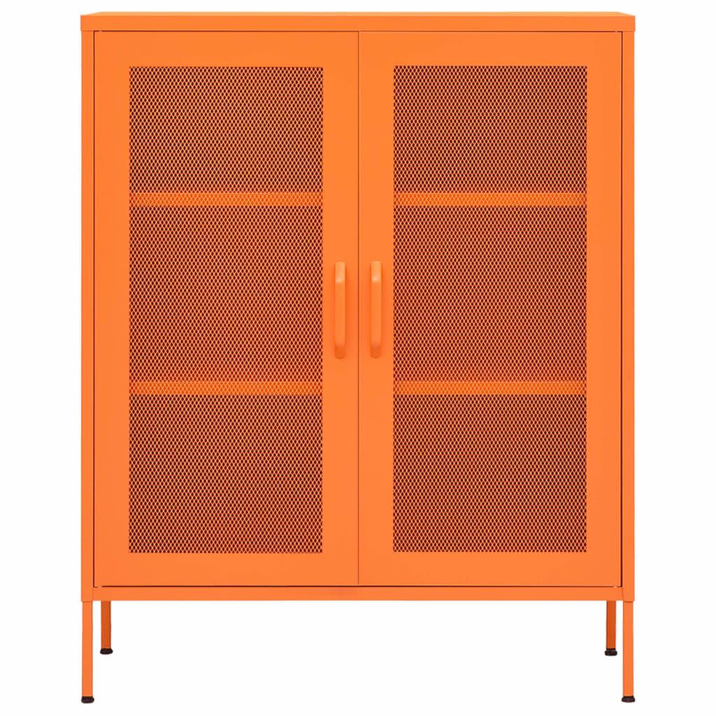 Storage Cabinet Orange 31.5"x13.8"x40" Steel at Set Shop and Smile